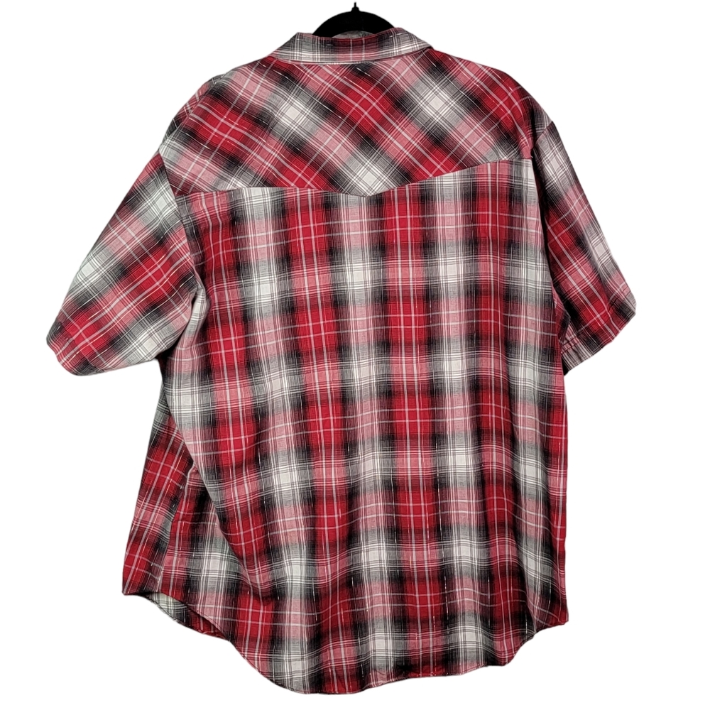 Ely Cattleman Plaid Shimmer Vintage Ranchwear Western Pearl Snap Shirt XXL - Picture 7 of 11